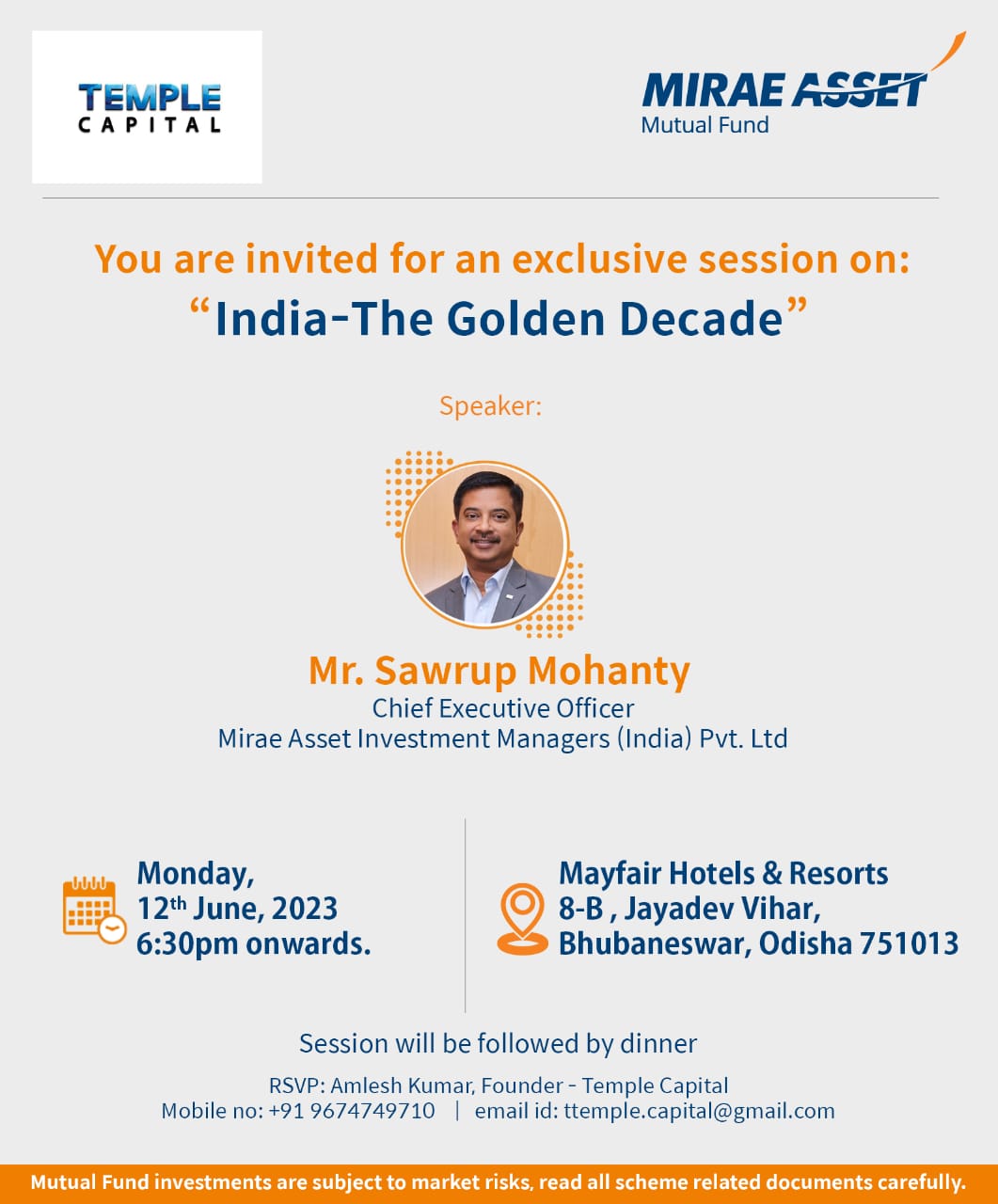 Invitation to the 2023 session India – The Golden Decade with Mr. Sawrup Mohanty